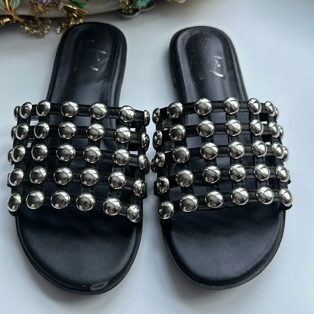Joy shoes silver studded sandals